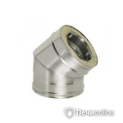 Дымоход Дымок Колено 45° с изоляцией 0,8 мм. OТFR45 200/280 в Златоусте