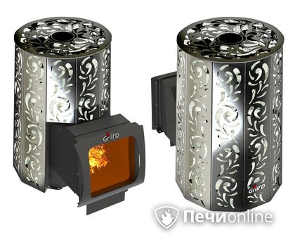 Дровяная печь-каменка GrillD Violet window long Max Жадеит 100 в Златоусте