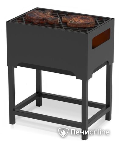 Мангал Везувий Турист №1 с чугунной решеткой "СТЕЙК" на подставке в Златоусте