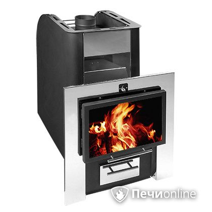 Дровяная банная печь Конвектика Ниагара Сетка 16 Плазма антрацит в Златоусте