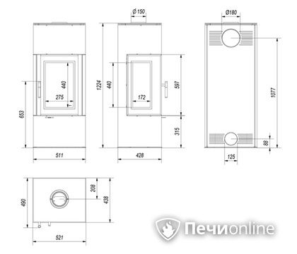 Печь-камин Kratki THOR/VIEW в Златоусте