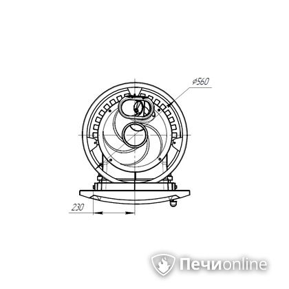 Дровяная печь-каменка Прометалл Атмосфера L короткий топливный канал сетка в Златоусте