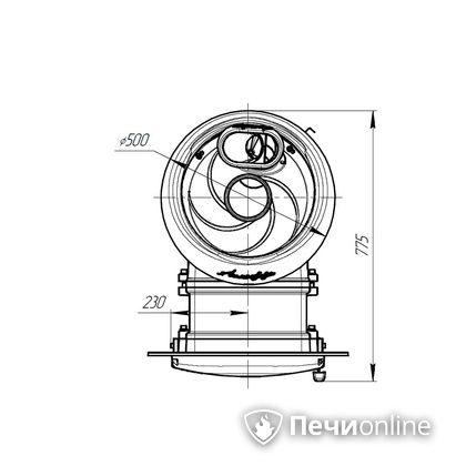 Дровяная печь-каменка Прометалл Атмосфера L комбинированная сетка-ламель Змеевик наборный в Златоусте