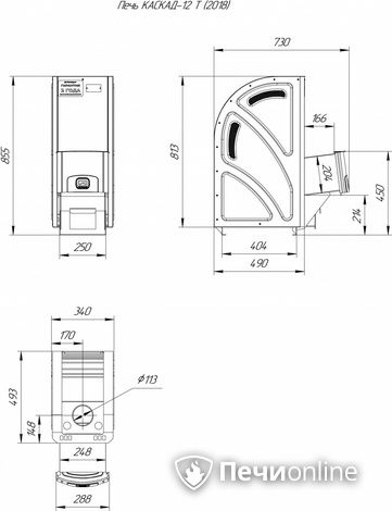 Дровяная банная печь Теплодар Каскад-12 Т (2018) в Златоусте