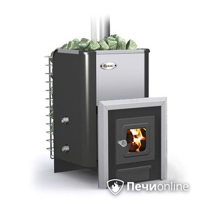 Дровяная банная печь Ермак -Элит 16-С стекло нержавеющая сталь в Златоусте