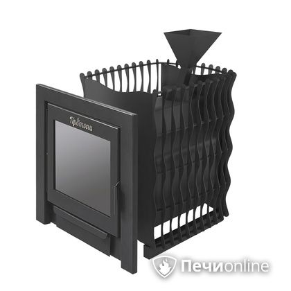 Дровяная банная печь Протопи Вулкан 18 Подкова Панорама в Златоусте
