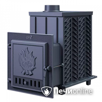 Дровяная банная печь Гефест ЗК-30 чугунная дверца закрытая каменка в Златоусте