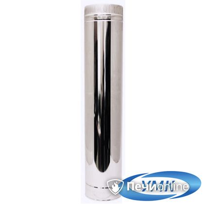 Дымоход УМК Труба D100 L=1.0 м 1.0мм. нержавейка в Златоусте