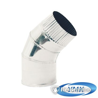 Дымоход УМК Отвод 135° D100 1.0мм нержавейка в Златоусте