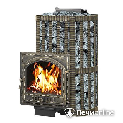 Дровяная банная печь Везувий Ураган Ковка 16 (205) с закрытой каменкой чугун в Златоусте