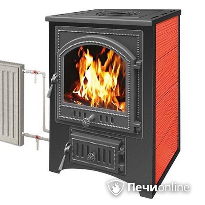 Печь-камин Везувий ПК-01(205) с теплообменником красный в Златоусте