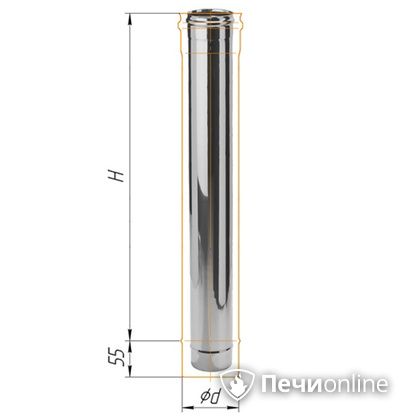 Дымоход Феррум Дымоход нержавейка 08 d-200 L=1м в Златоусте