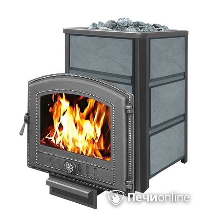 Дровяная банная печь Везувий Легенда 16 (224) в талькохлорите чугун в Златоусте